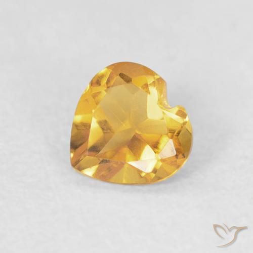 0.39ct Naturel Doré vif Citrine, Cœur, VVS-VS