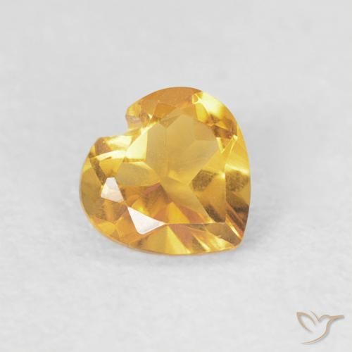 Citrine Doré vif naturelle Cœur, 0.39 ct, VVS-VS