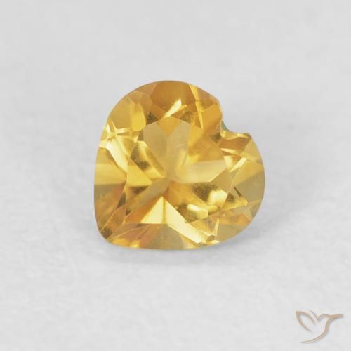 0.44ct Naturel Doré vif Citrine, Cœur, VVS-VS