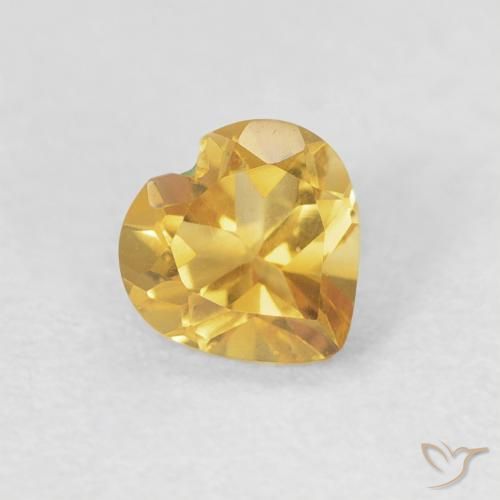 Citrine Doré vif naturelle Cœur, 0.44 ct, VVS-VS