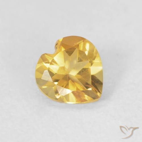 0.38ct Naturel Doré vif Citrine, Cœur, VVS-VS