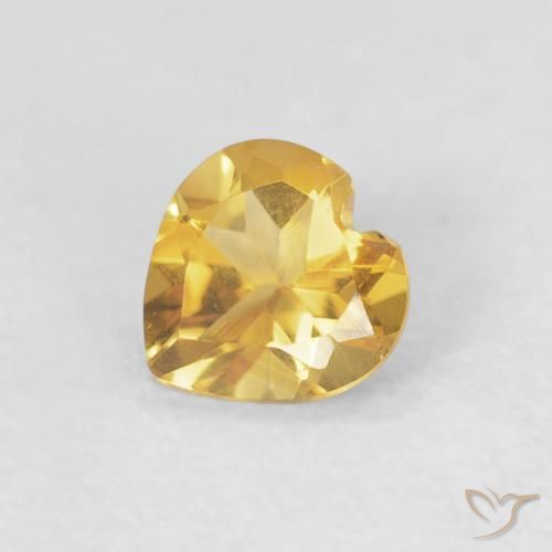 Citrine Doré vif naturelle Cœur, 0.38 ct, VVS-VS