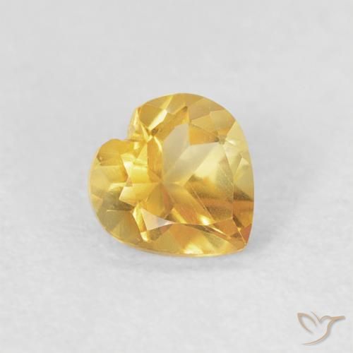 Citrine Doré moyen naturelle Cœur, 0.38 ct, VVS-VS
