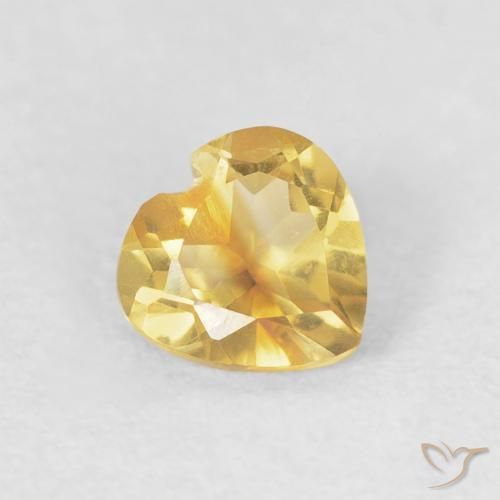 Citrine Orange Doré naturelle Cœur, 0.42 ct, VVS-VS