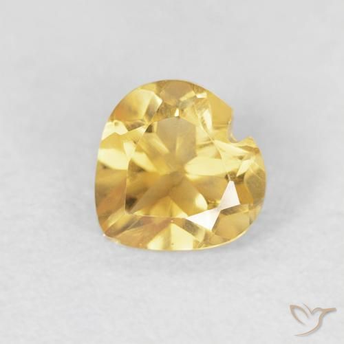 0.48ct Naturel Doré Citrine, Cœur, VVS-VS