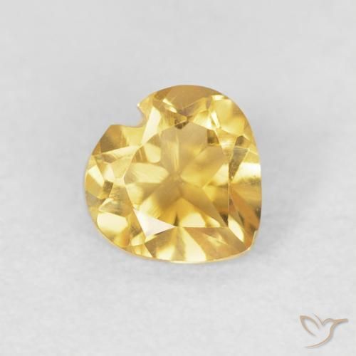 Citrine Doré naturelle Cœur, 0.48 ct, VVS-VS
