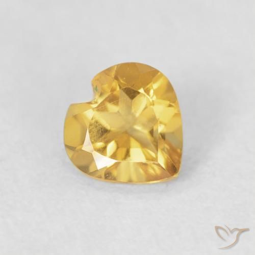 Citrine Doré moyen naturelle Cœur, 0.39 ct, VVS-VS