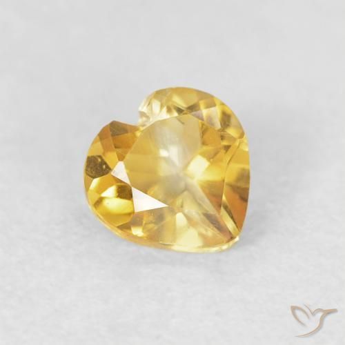 Citrine Doré vif naturelle Cœur, 0.42 ct, VVS-VS