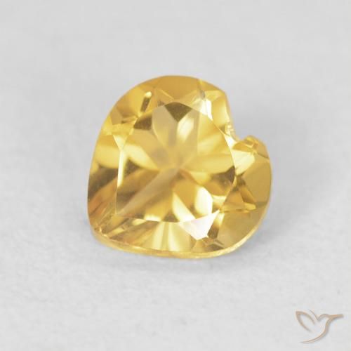 0.64ct Naturel Doré moyen Citrine, Cœur, VVS-VS