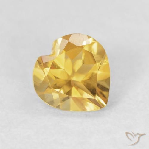 0.67ct Naturel Doré Citrine, Cœur, VVS-VS