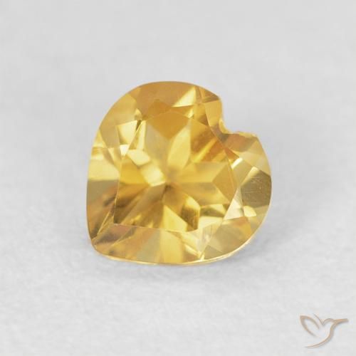Citrine Doré naturelle Cœur, 0.67 ct, VVS-VS
