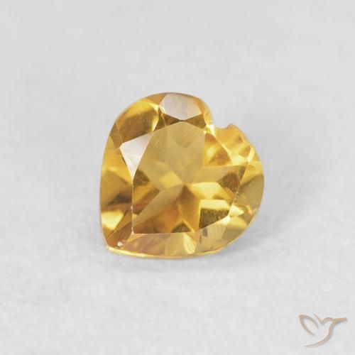 0.34ct Naturel Doré Citrine, Cœur, VVS-VS