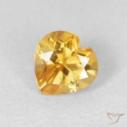 0.56ct Naturel Doré Citrine, Cœur, VVS