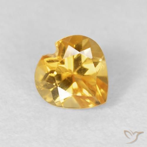 Citrine Doré naturelle Cœur, 0.56 ct, VVS
