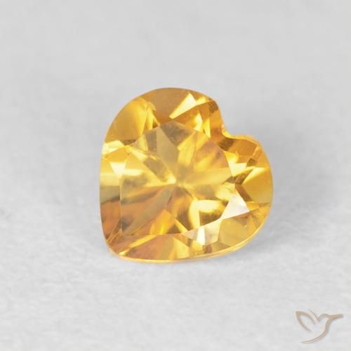0.41ct Naturel Doré foncé Citrine, Cœur, VVS