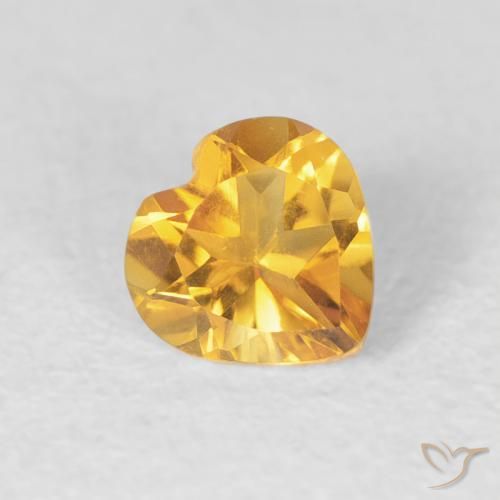 Citrine Doré foncé naturelle Cœur, 0.41 ct, VVS