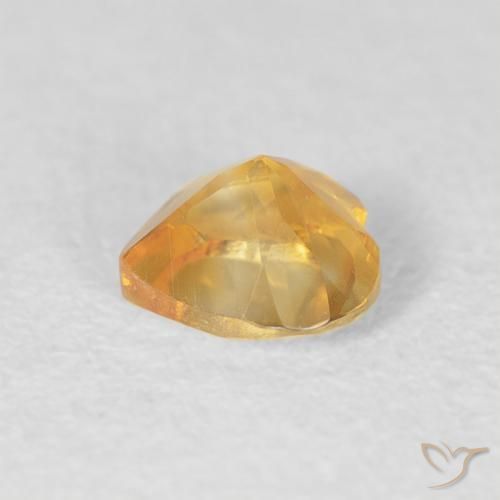 Citrine Doré foncé naturelle Cœur, 0.41 ct, VVS