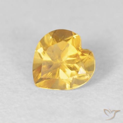0.42ct Naturel Doré moyen Citrine, Cœur, VVS