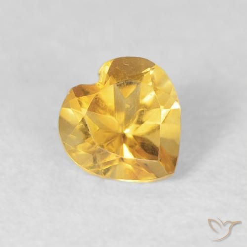 Citrine Doré moyen naturelle Cœur, 0.42 ct, VVS