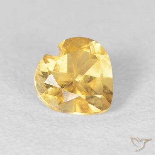 Citrine Jaune doré léger naturelle Cœur, 0.43 ct, VVS