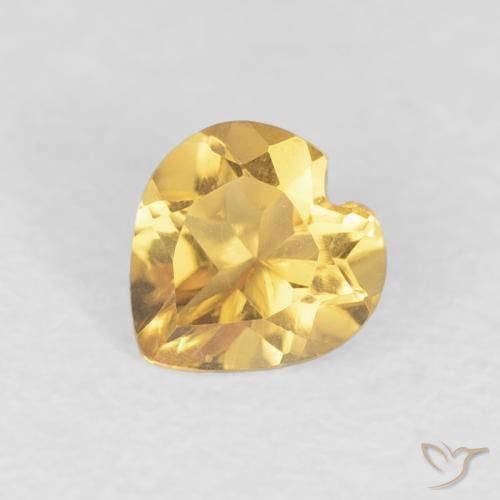 0.42ct Naturel Jaune clair Citrine, Cœur, VVS