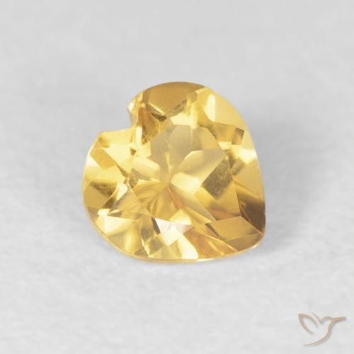 Citrine Jaune clair naturelle Cœur, 0.42 ct, VVS