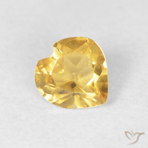 Citrine Doré léger naturelle Cœur, 0.34 ct, VVS