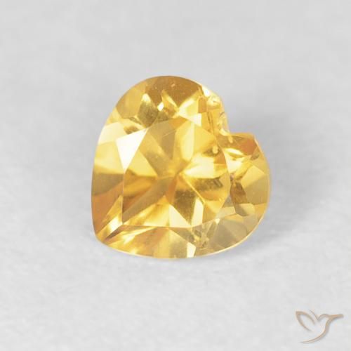 0.45ct Naturel Doré léger Citrine, Cœur, VVS