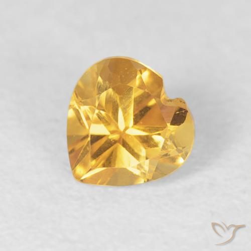0.45ct Naturel Doré Citrine, Cœur, VVS
