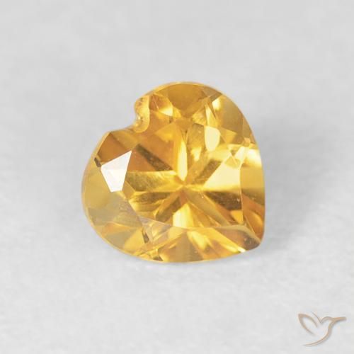 Citrine Doré naturelle Cœur, 0.45 ct, VVS