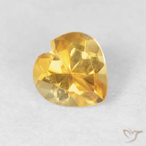 0.45ct Naturel Doré Citrine, Cœur, VVS