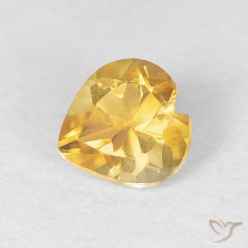 Citrine Doré naturelle Cœur, 0.45 ct, VVS