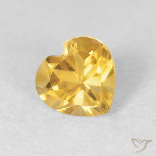 0.46ct Naturel Doré moyen Citrine, Cœur, VVS