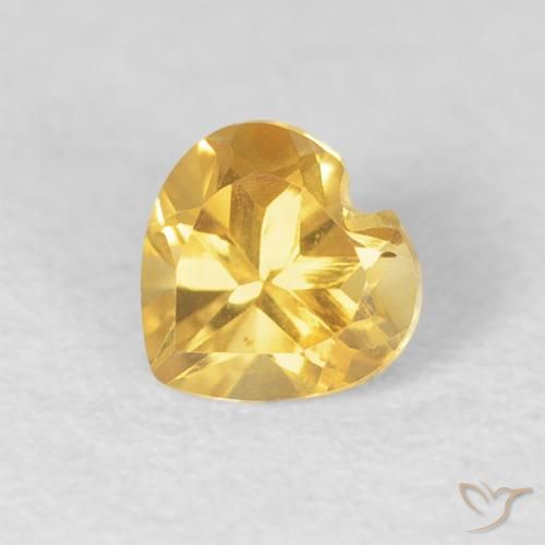 Citrine Doré moyen naturelle Cœur, 0.46 ct, VVS
