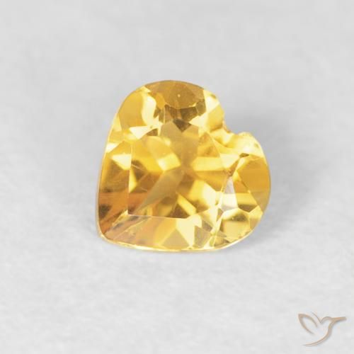 0.38ct Naturel Orange Doré Citrine, Cœur, VVS