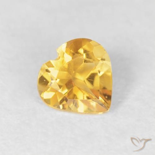 Citrine Orange Doré naturelle Cœur, 0.38 ct, VVS