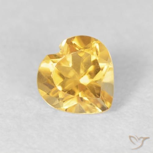 0.45ct Naturel Orange Doré Citrine, Cœur, VVS