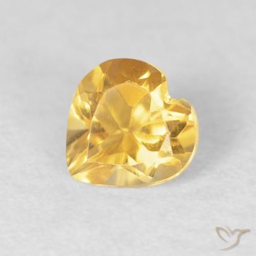 Citrine Orange Doré naturelle Cœur, 0.45 ct, VVS