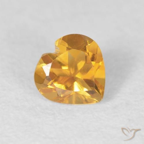 0.40ct Naturel Doré foncé Citrine, Cœur, VVS