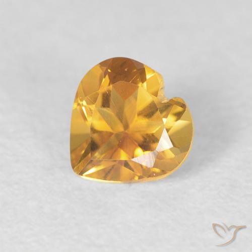 Citrine Doré foncé naturelle Cœur, 0.40 ct, VVS