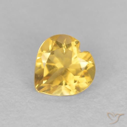 0.35ct Naturel Orange Doré Citrine, Cœur, VVS