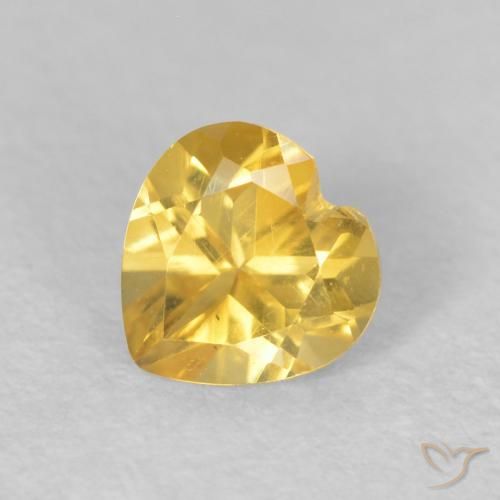 0.42ct Naturel Orange Doré Citrine, Cœur, VVS