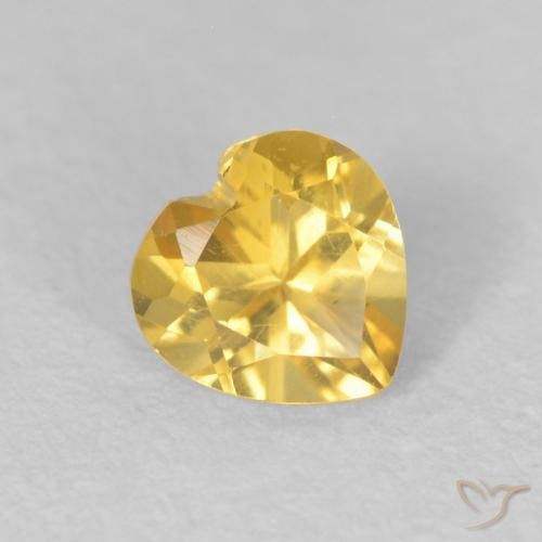Citrine Orange Doré naturelle Cœur, 0.42 ct, VVS