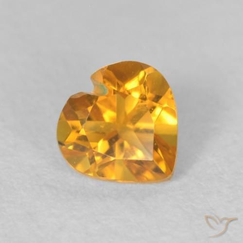 Citrine Medium Light Orange-Gold naturelle Cœur, 0.43 ct, VVS