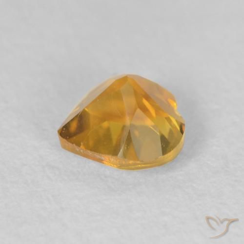 Citrine Medium Light Orange-Gold naturelle Cœur, 0.43 ct, VVS