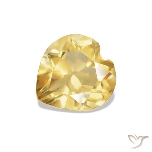 Citrine Jaune clair naturelle Cœur, 0.63 ct, VVS-VS