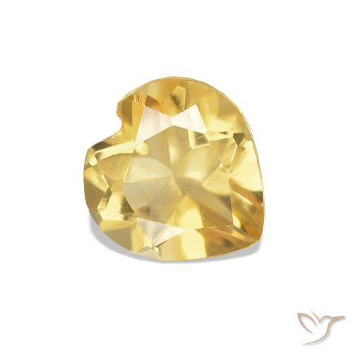 Citrine Jaune clair naturelle Cœur, 0.63 ct, VVS-VS