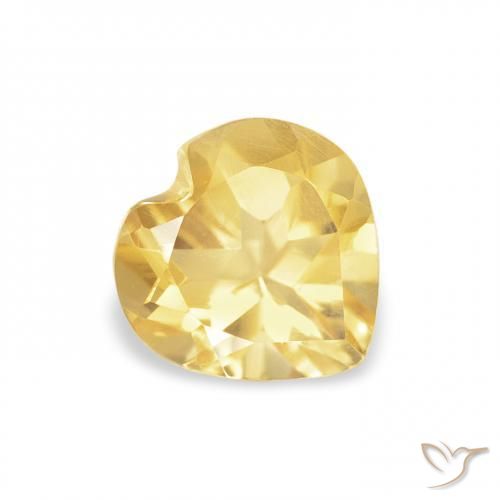 Citrine Doré moyen naturelle Cœur, 0.69 ct, VVS-VS