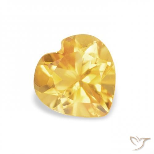 Citrine Orange Doré naturelle Cœur, 0.74 ct, VVS-VS