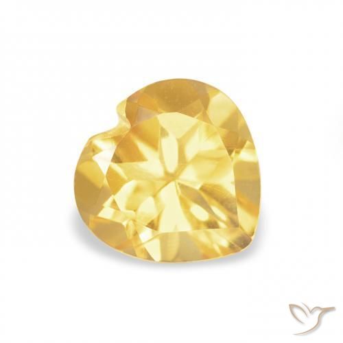 Citrine Orange Doré naturelle Cœur, 0.72 ct, VVS-VS